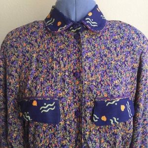 Vintage 90s Componix Novelty Print Blouse